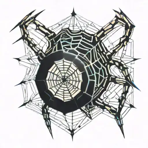 Spider With Abstract Lines