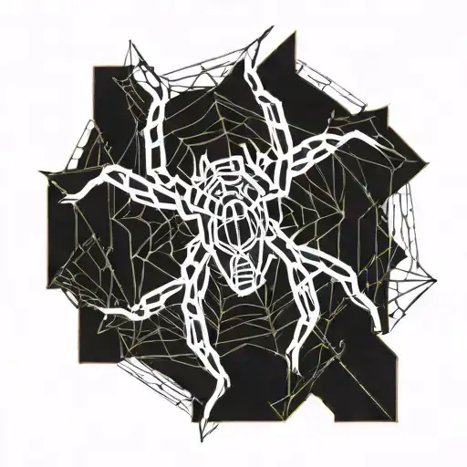 Spider With Abstract Lines