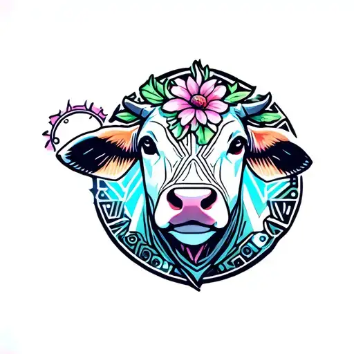 Cow With Flowers