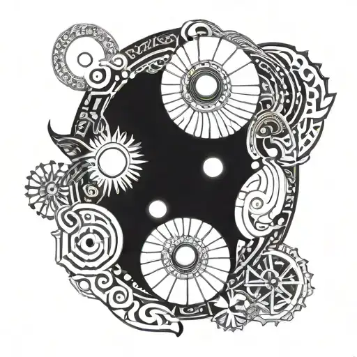 Yin Yang Sun And Moon Intertwined