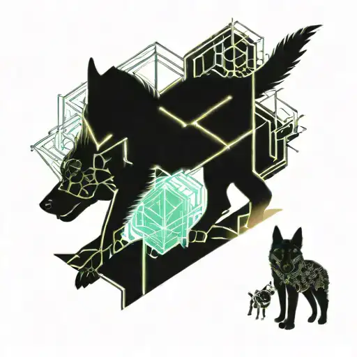 German Shepard With Dauther Walking