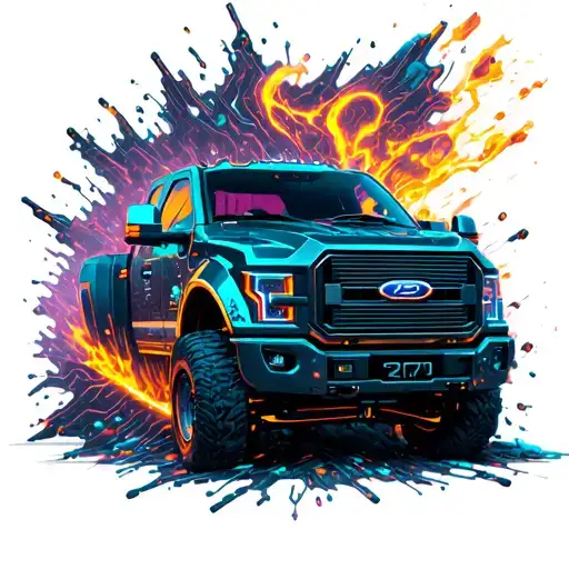 Diesel Truck With 22 On The Grill Breaking Through Football