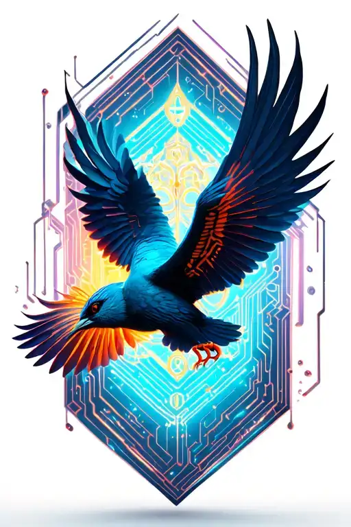 Bird Flying In 3D Effect