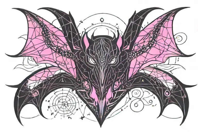 Mouse Bat Wyvern Pink And Black Ethereal Protector Heart Fairy Stars Magic