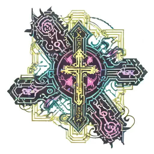 Cross With Angel And Demon