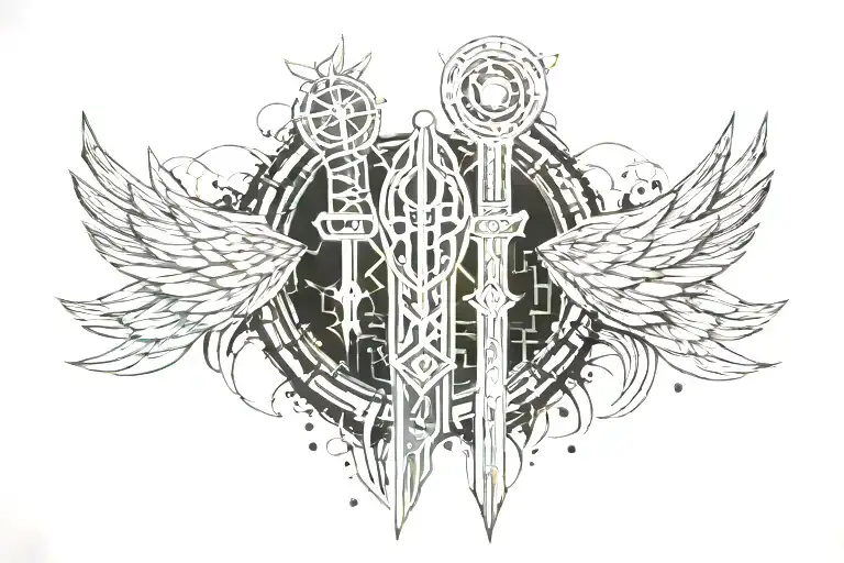 Khanda Sword With Wings