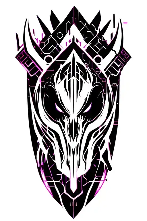 Viking Tribal Tattoo Design Incorporating Symbiote Less Black