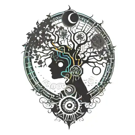 Tree Of Life And Sun And Moon