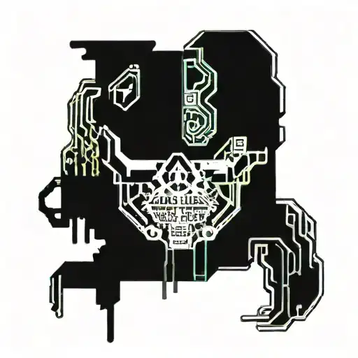 Love And Skull In Cyberpunk Style