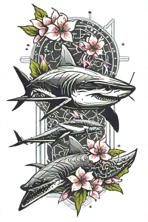 Shark And Cherry Blossoms