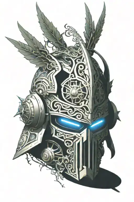 Warhammer 40K Night Lords Ornate Power Armour Helmet With Bat Wings Coiled With Vines And Roses