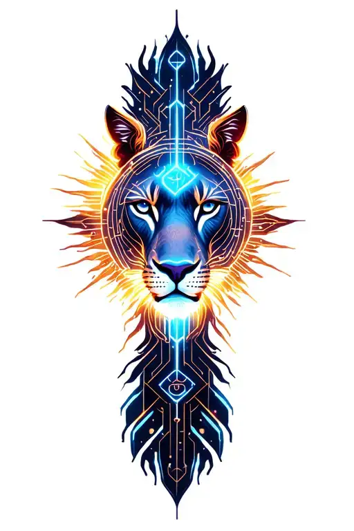 Leo Zodiac Sign Engulfed In The Power Of The Sun Shining