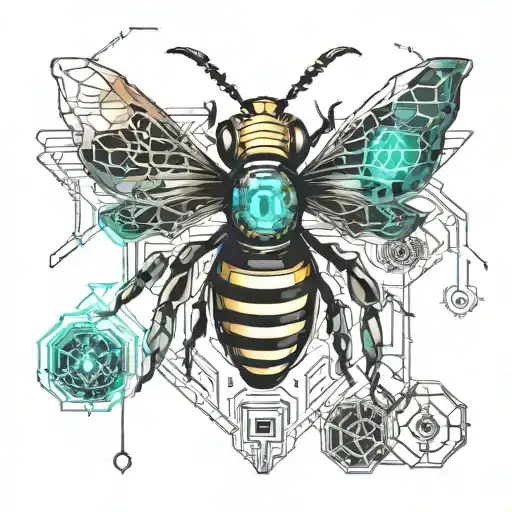 Cyber Sigilism Bee Tattoo Chest