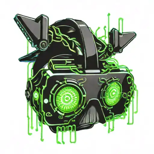 Black Modern Vr Headset With Lime Green Slime Dripping Off Of It