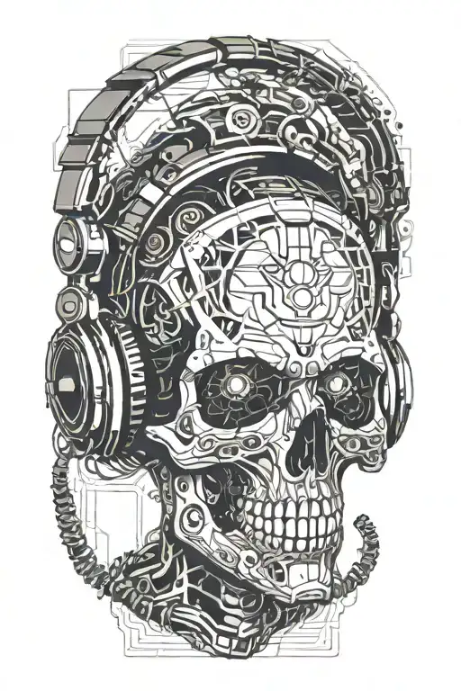 Skull With Headphone