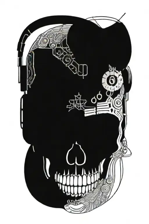Skull With Big Headphone
