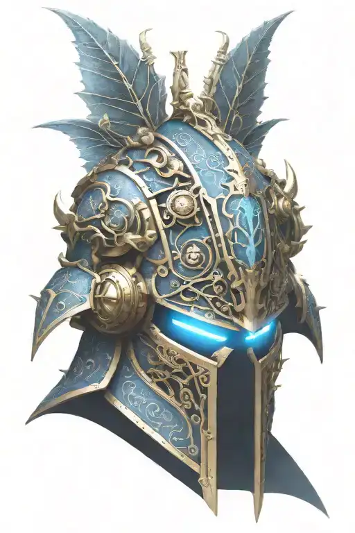 Warhammer 40K Night Lords Ornate Power Armour Helmet With Bat Wings Coiled With Vines And Roses