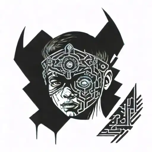 Boy Kid With Blindfold With Tear Drop Under The Blindfold Represent Of Broken Family