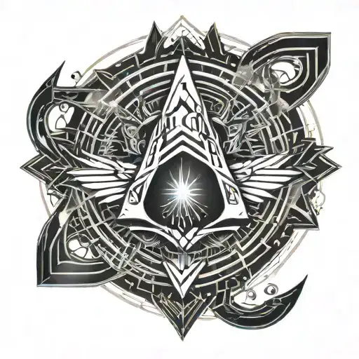 Assassin Creed Logo Intertwined With Athena Owl Surrounded