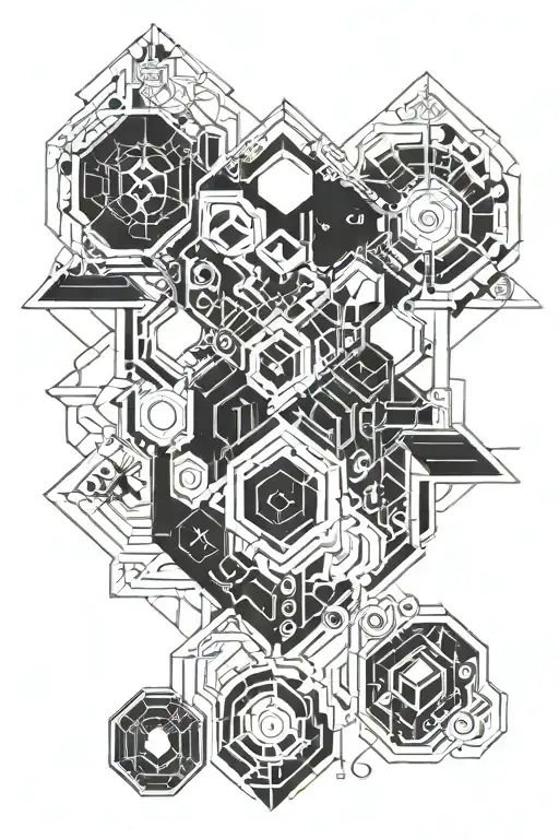 An Abstract Geometric Design Incorporating Elements Of The Client's Occupation