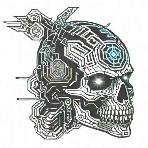 Skull Faced Cyberpunk Ninja Intimidating Look