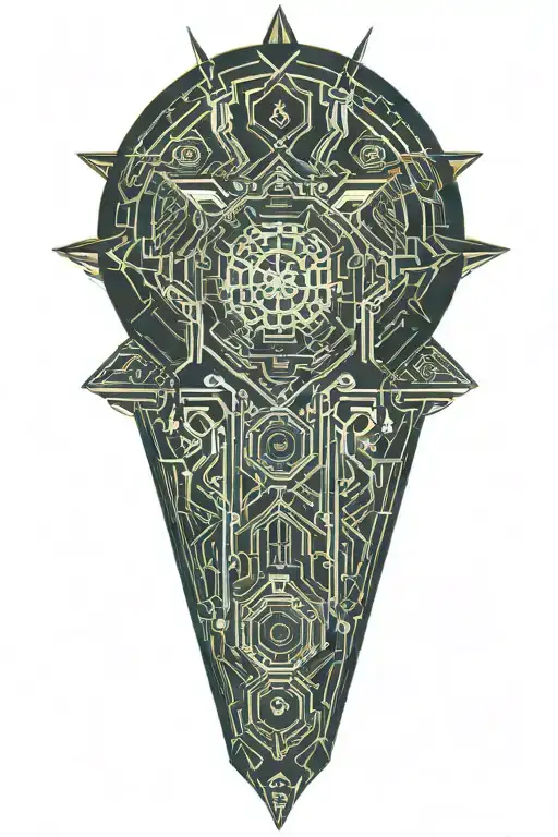 An Abstract Design With Blade Like Edges