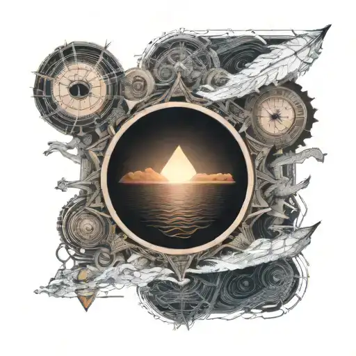 Windrose Waves Boat Sun Setting