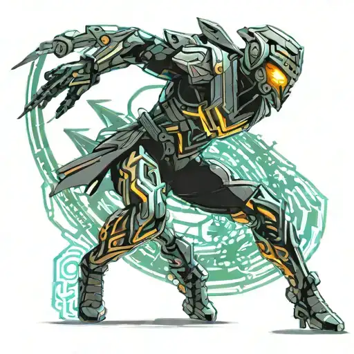 A Fierce Warrior Character From Freefire Games Battling In A Futuristic Cityscape