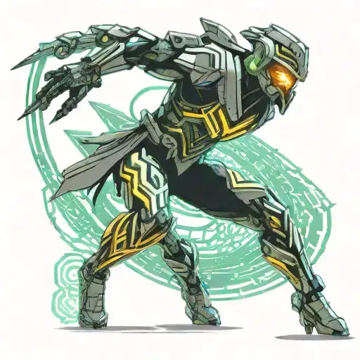 A Fierce Warrior Character From Freefire Games Battling In A Futuristic Cityscape