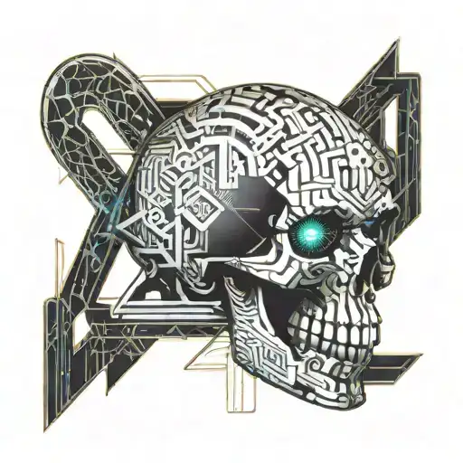 Number 7 With A Skull