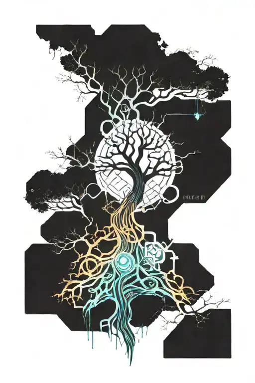 Half Dead Tree And Mental Health Symbols