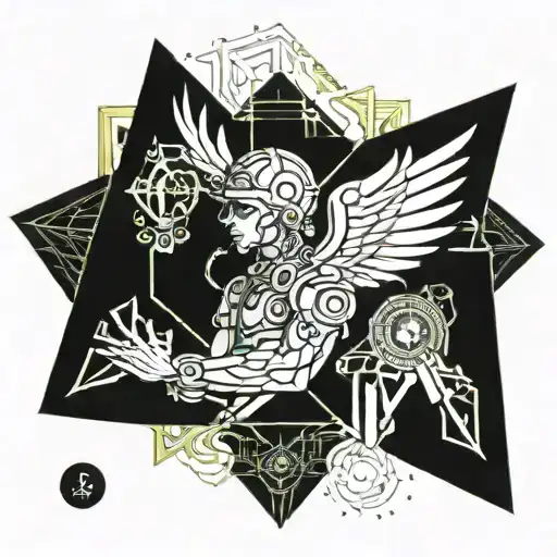 Black Work Tattoo Seraphim Cover Up