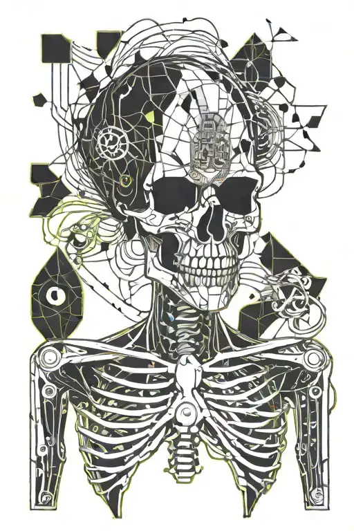 Cybersigilism Skelton Torso Black Fine Lines