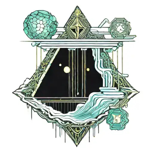 Aquarius Waterfall With Virgo Earth Scenery