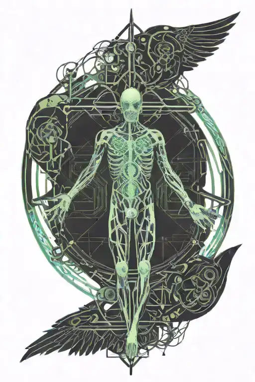 Half Vitruvian Man Half Bird