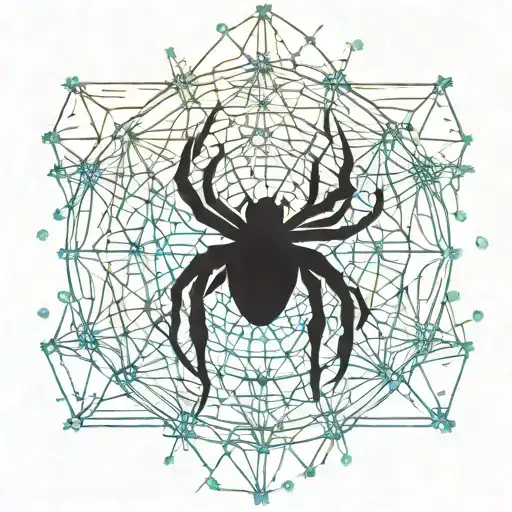 Spider And Web Plus Little Stars And Hearts