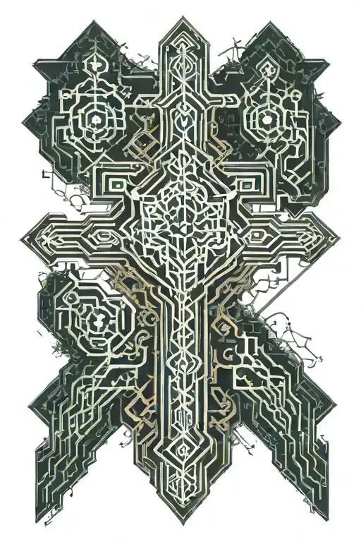 Upside Down Cross And Forest