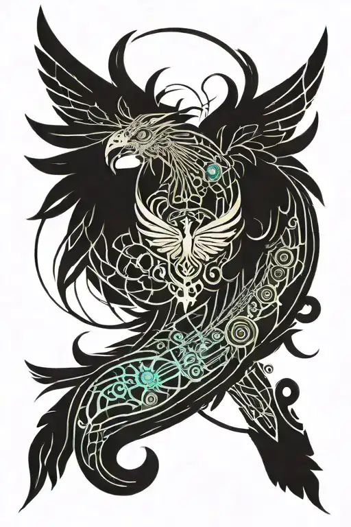 Phoenix And Lace Design