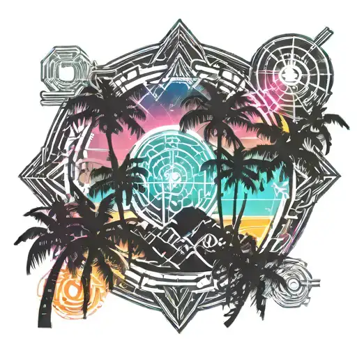 Palm Tree Sun Travel Galaxy