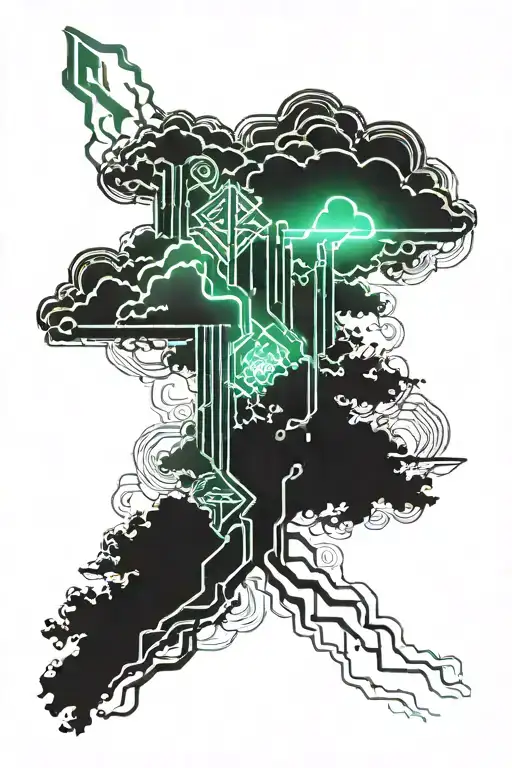 Forest Storm Clouds With Lightning