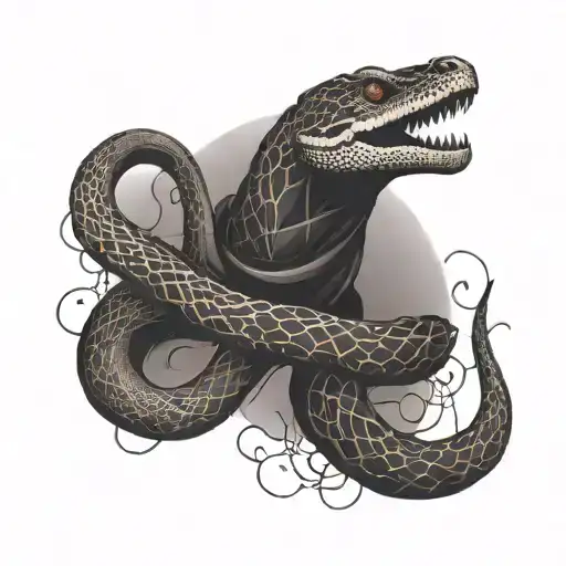 Geometric Tattoo Of Dark Wizard Snake Death Rubic