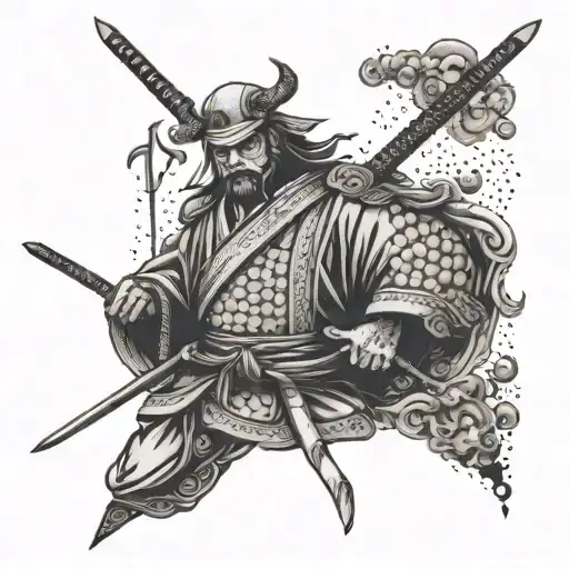 A Fusion Of Japanese Samurai And Godfather Symbolism In A Unique Tattoo Design