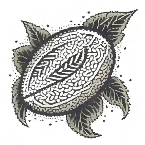 A Pixelated Representation Of A Rugby Ball Morphing Into A Celtic Knot In Dotwork Style