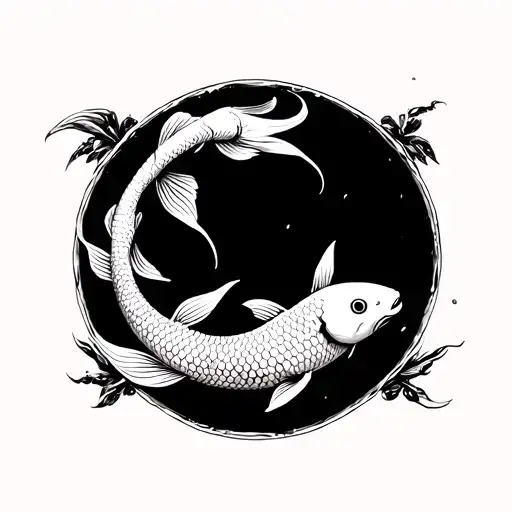 Mechanical Koi Fish Swimming In A Traditional Japanese Pond