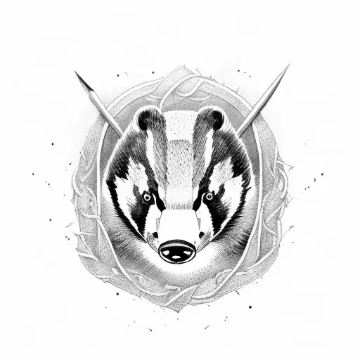 A Sword Intertwined With A British Badger