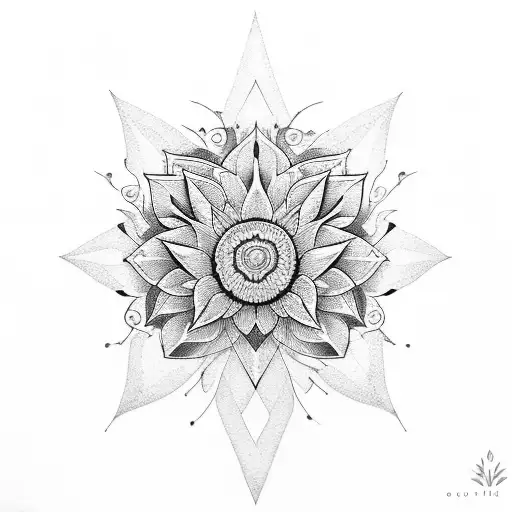 Geo Lotus For Back Of Neck