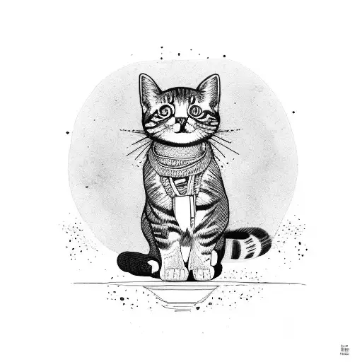 An Artist's Palette With A Cat Sitting On It