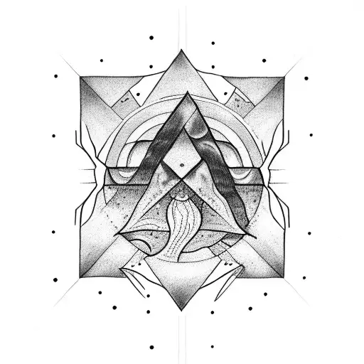 One Triangle With Sun Upcoming On The Side