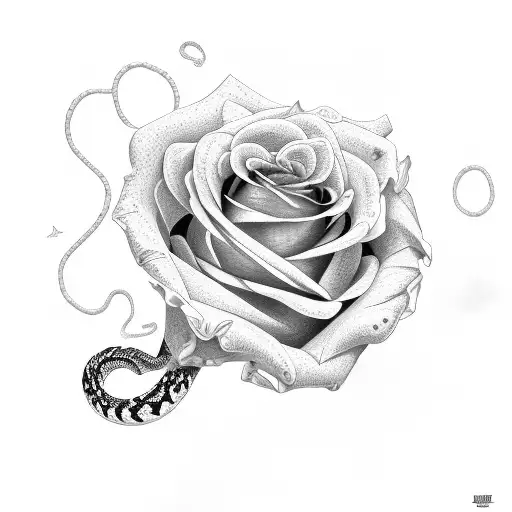Rose And Butterfly And Snake