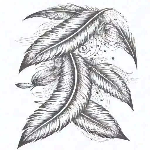 Intricate Compact Hanging Feather With Small Birds